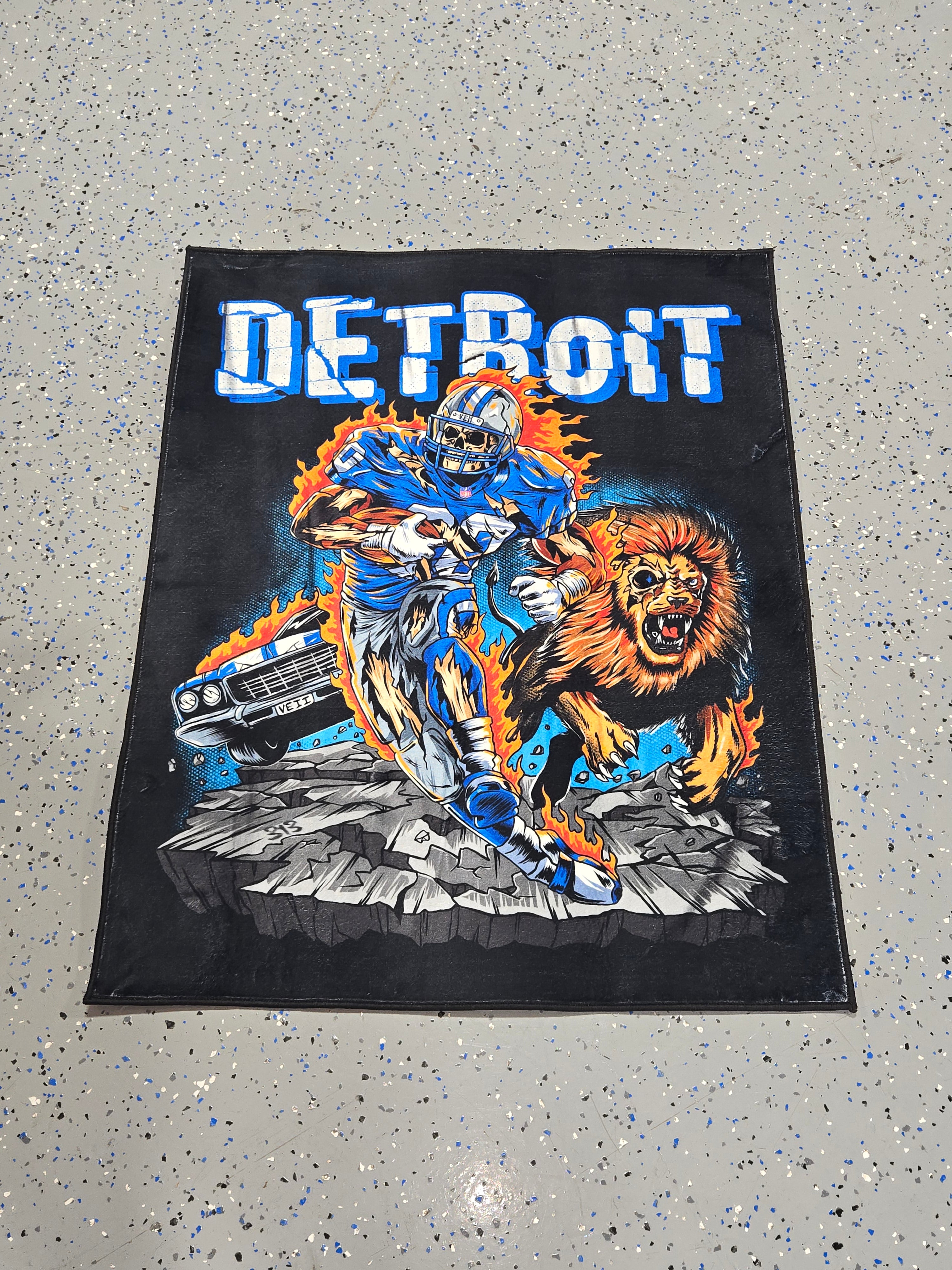 Detroit Football Rug